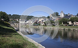 View of Montignac from the South Bank of the river photo