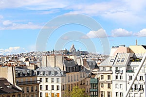 View of Montmartre and the Basilica Sacre coeur. Paris, France