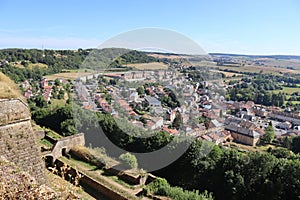 View of Montmedy from citadel, France