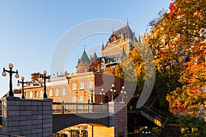 View from the Montmorency Park National Historic Site of Canada towards the Prescott Gate