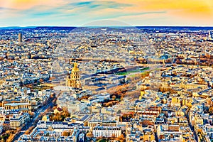 View from the Montparnasse tower on Paris in early spring