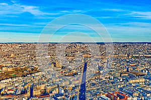 View from the Montparnasse tower on Paris in early spring