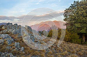 View on Montseny massif from rocky outpost