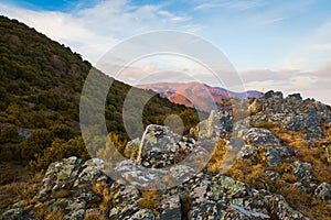 View on Montseny massif from rocky outpost