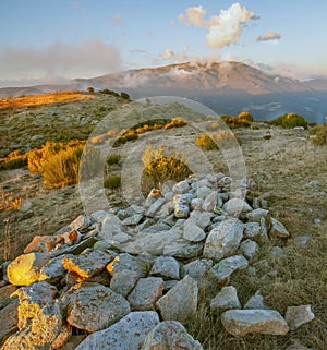 View on Montseny massif from rocky outpost