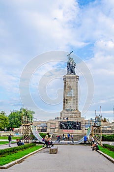 View of the monument of the soviet army in Sofia, Bulgaria....IMAGE
