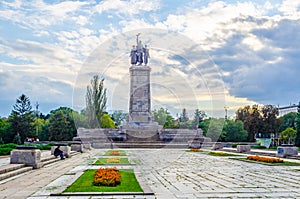 View of the monument of the soviet army in Sofia, Bulgaria....IMAGE