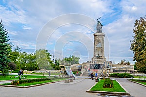 View of the monument of the soviet army in Sofia, Bulgaria....IMAGE