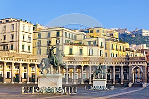 View of Monument to Charles VII of Naples in Naples, Italy