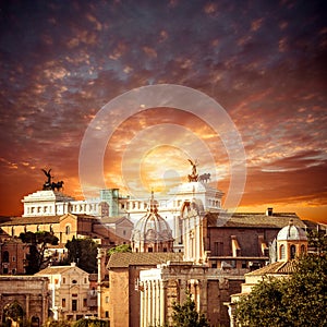 View of the monument to Vittorio Emanuele