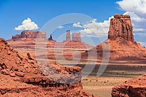 View of Monument Valley in Navajo Nation Reservation between Utah and Arizona