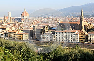 View at monuments of Florence, Italy