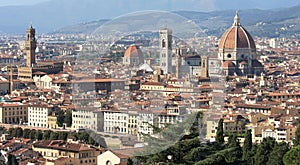 View at the monuments of Florence, Italy