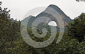 View of Moon Hill, Yangshuo, China