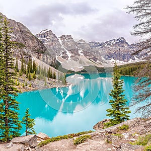 View at the Moraine Lake in Canadian Rocky Mountains near Banff - Alberta,Canada