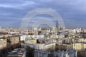 View of Moscow city with the Shukhov tower