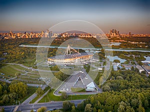 View of Moscow and the ice Palace in Krylatskoye