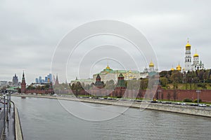 View of Moscow Kremlin on the bank of Moscva river