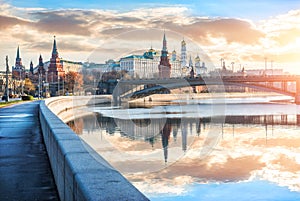 View of the Moscow Kremlin with its towers and cathedrals