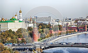 The view of Moscow Kremlin and Moscow river