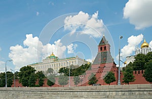 View of Moscow Kremlin from Moscow river, Russia