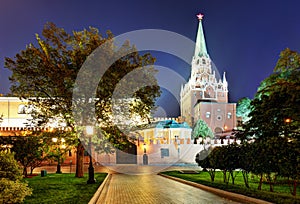 View of Moscow Kremlin in night. Russia