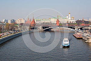 View of the Moscow Kremlin over the Moscow river