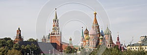 View of Moscow Kremlin on a sunny day, Russia-- Moscow architecture and landmark, Moscow cityscape
