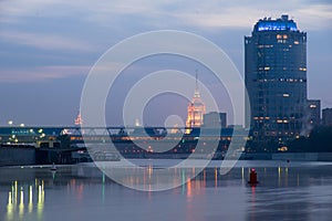 View of the Moscow River, Hotel Ukraina from Moscow-city. photo