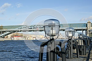 View of Moscow, Russia. Pushkinsky Bridge