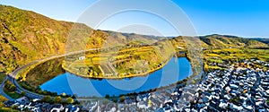 View of the Moselle River Loop at Bremm in Germany