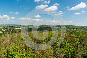 View from Mosenturm above Pohl dam in Saxony