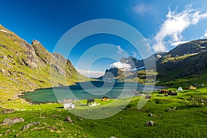 View of Moskenesoya Island in north Norway photo