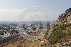 View of a mosque from Sulaiman Mountain in Osh, Kyrgyzstan