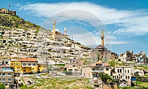 Mosques on the castle hill in Nevsehir, Turkey