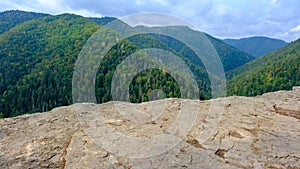 A view of the most beautiful mountains in a panoramic scene. View from Tomasovsky Vyhlad in Slovak Paradise National