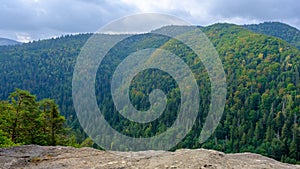 A view of the most beautiful mountains in a panoramic scene. View from Tomasovsky Vyhlad in Slovak Paradise National