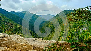 A view of the most beautiful mountains in a panoramic scene. View from Tomasovsky Vyhlad in Slovak Paradise National