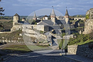 View of the Most Zamkowy and Castle of Kamianets-Podilskyi in Western Ukraine