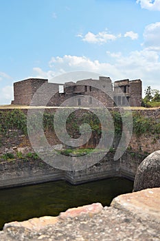 View of Motia Talab and Dhobi Mahal at Raisen Fort, Fort was built-in 11th Century AD, Madhya Pradesh