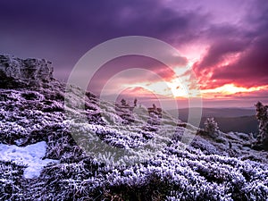 View from a mounatin range of Jeseniky moutains to a valey