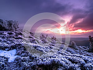 View from a mounatin range of Jeseniky moutains to a valey