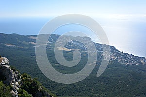 View from Mount Ai-Petri on the Black Sea coast