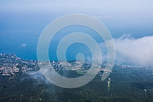 View from Mount Ai-Petri, Crimea. Beautiful nature of Crimea