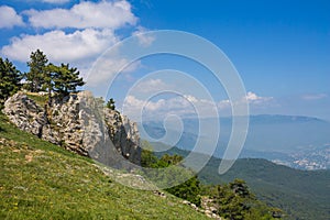 View from Mount Ai-Petri, Crimea. Beautiful nature of Crimea