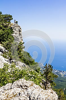 View from Mount Ai-Petri to Yalta and the coast of Crimea