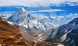 View of mount Ama Dablam with beautiful sky