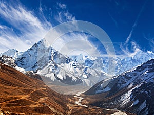 View of mount Ama Dablam with beautiful sky
