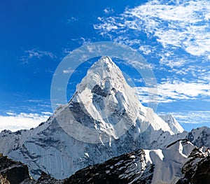 View of mount Ama Dablam on the way to Everest Base Camp