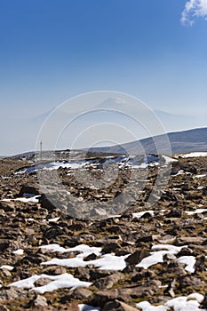 View of Mount Ararat from the slope of Mount Aragats